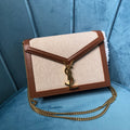 YSSL Le Cassandra Medium Chain Bag In Canvas And BoxNatural Beige For Women 8in/22cm YSL