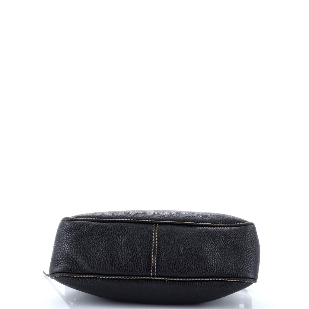 Chanel Lax Front Zip Bag Pebbled Leather Small