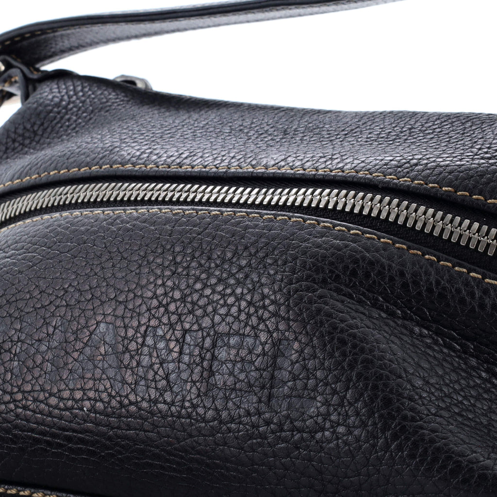 Chanel Lax Front Zip Bag Pebbled Leather Small