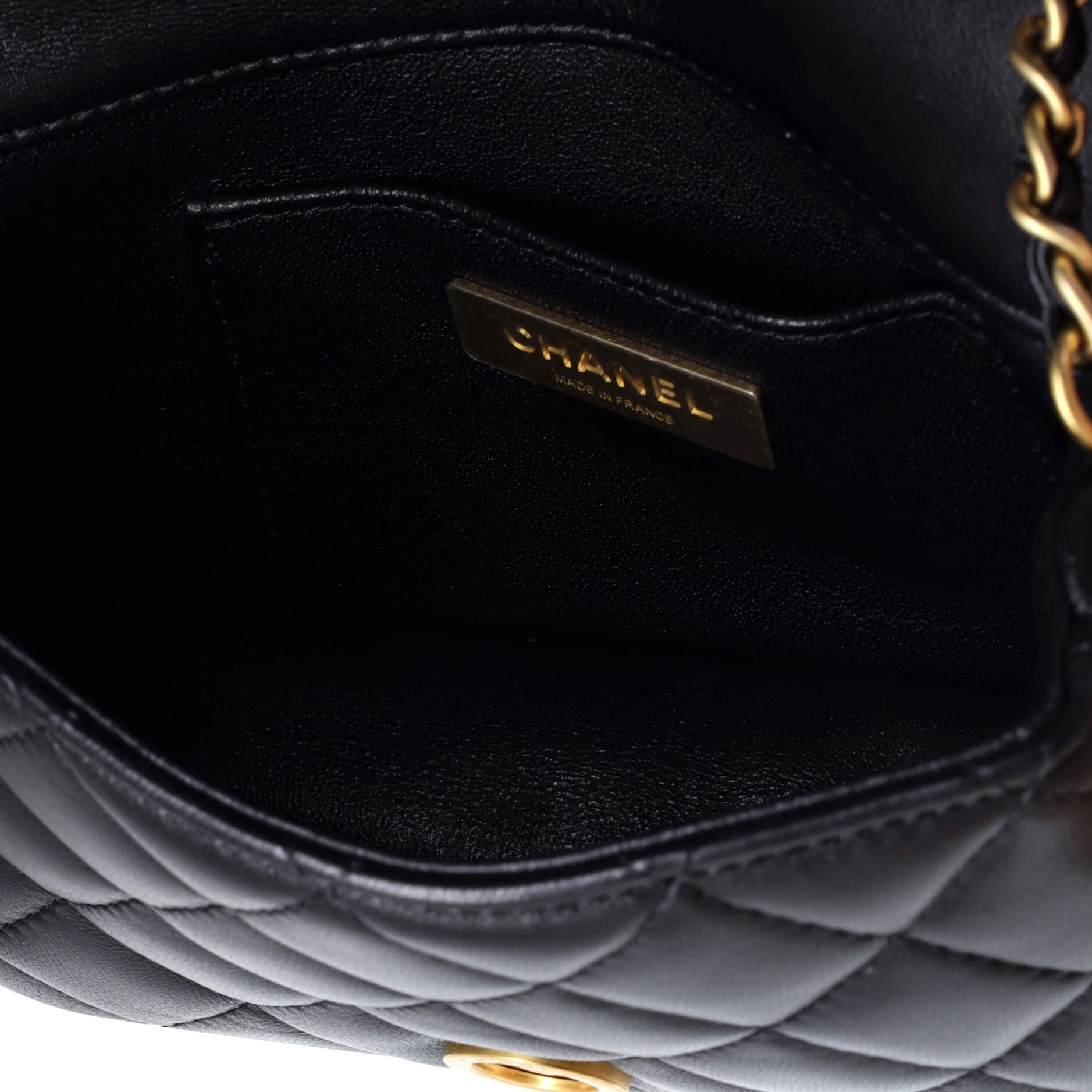 Chanel Crystal CC Full Flap Bag Quilted Lambskin Mini