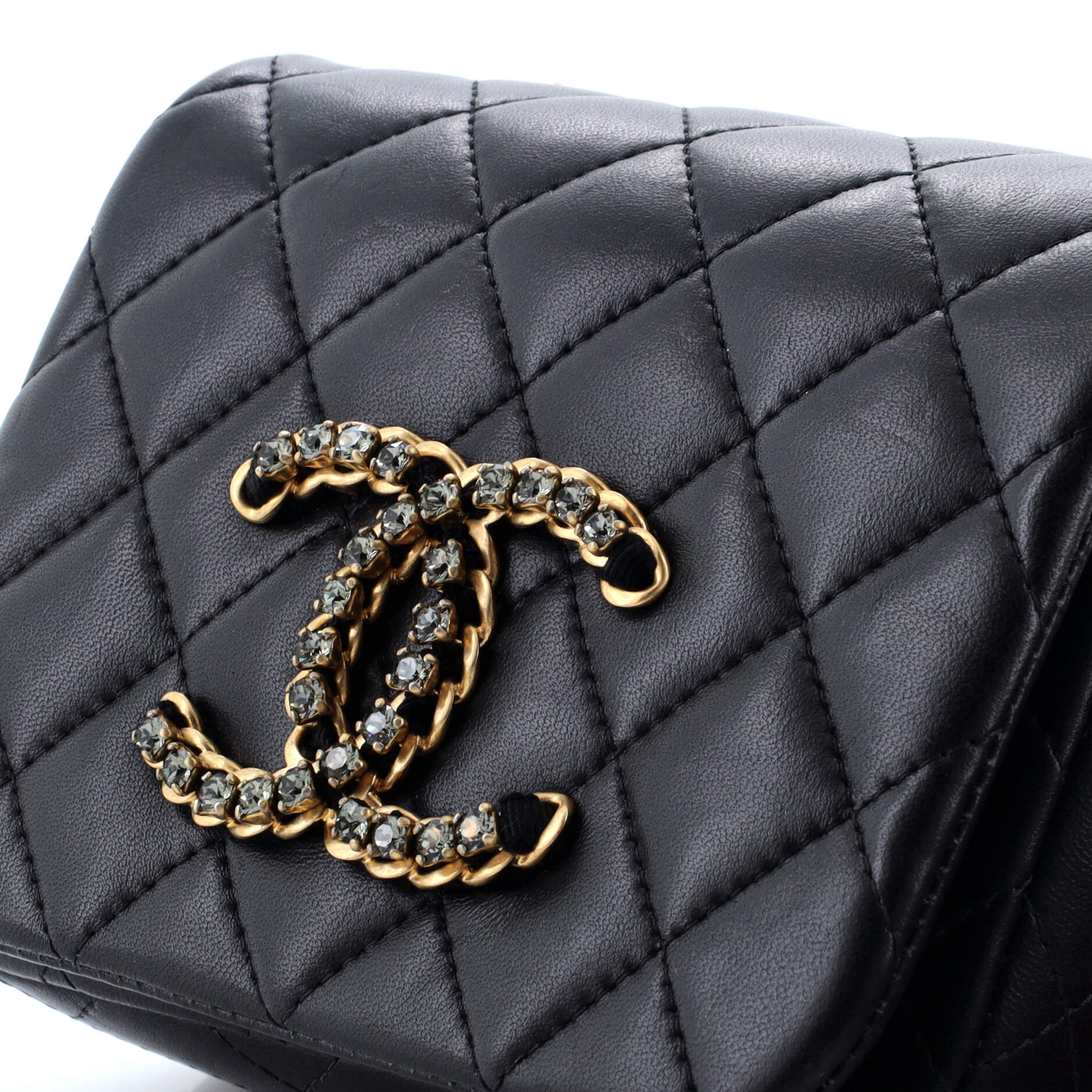 Chanel Crystal CC Full Flap Bag Quilted Lambskin Mini