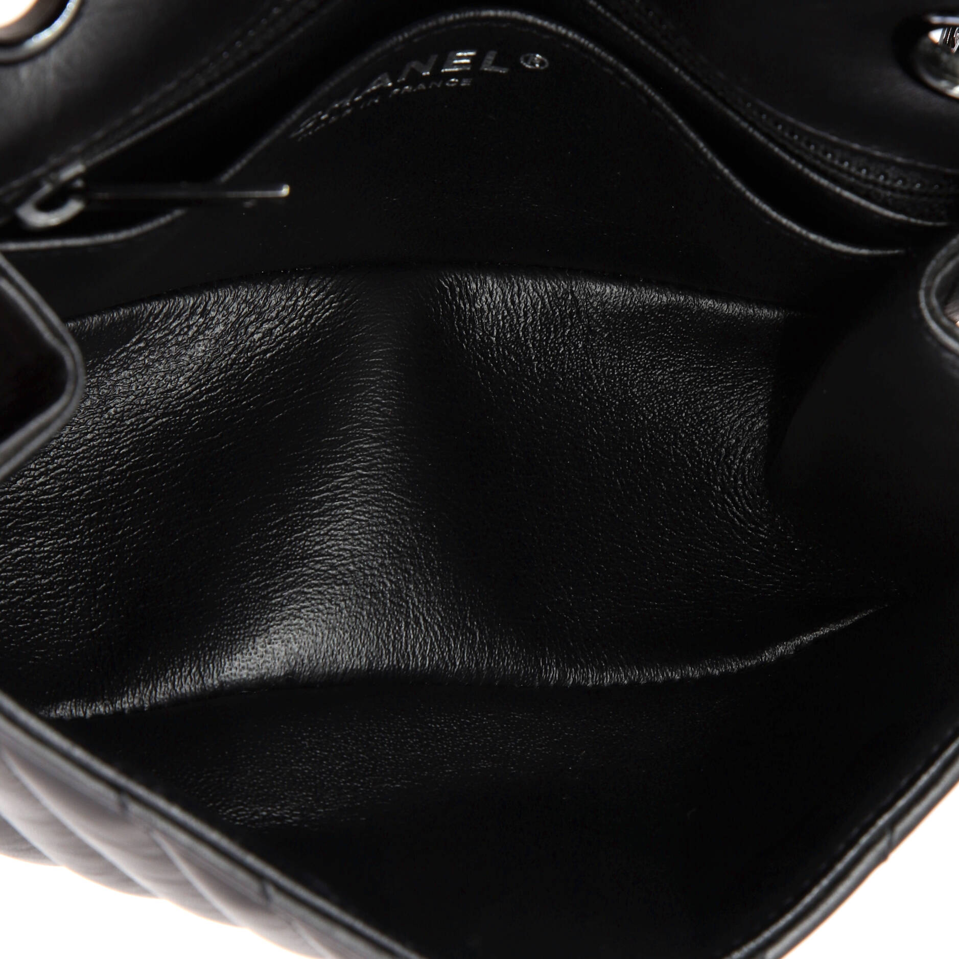 Chanel So Black Reissue 2.55 Flap Bag Chevron Aged Calfskin Mini