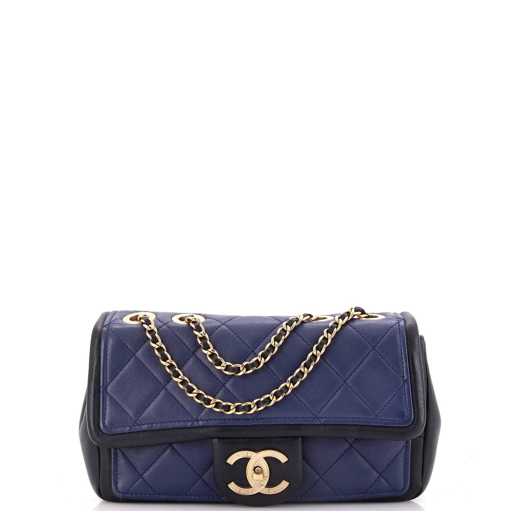 Chanel Graphic Flap Bag Quilted Calfskin Small