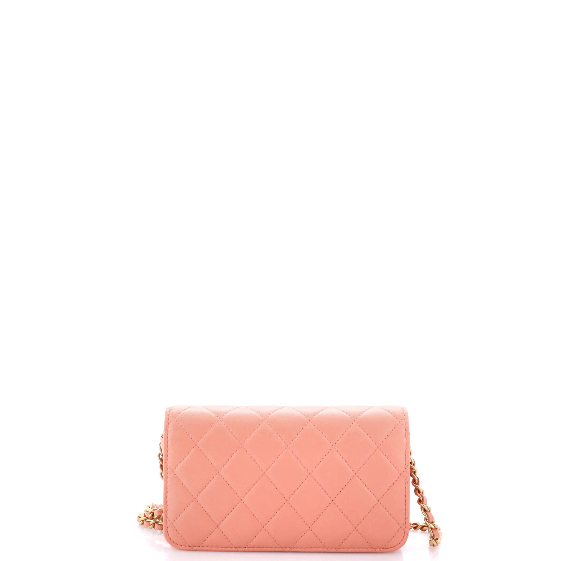 Chanel Pearl Crush Flap Phone Holder with Chain Quilted Lambskin