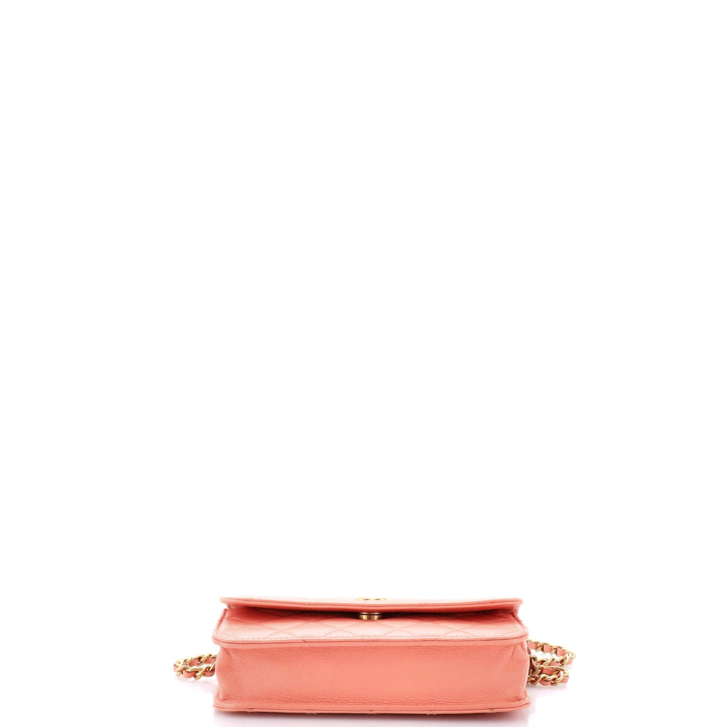 Chanel Pearl Crush Flap Phone Holder with Chain Quilted Lambskin