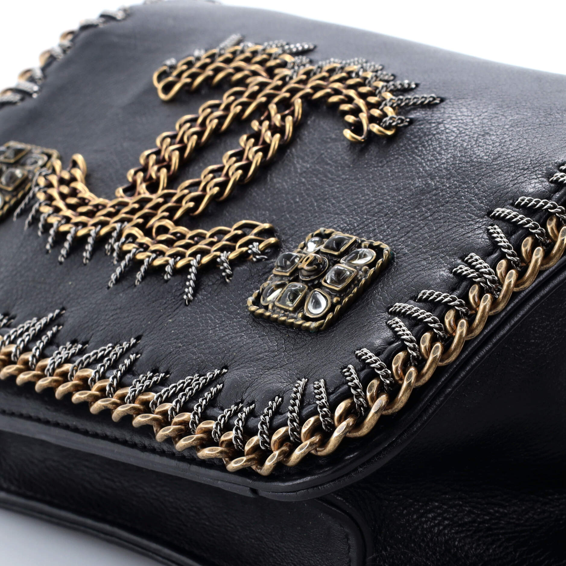 Chanel Paris-Byzance CC Flap Bag Embroidered Leather Mini