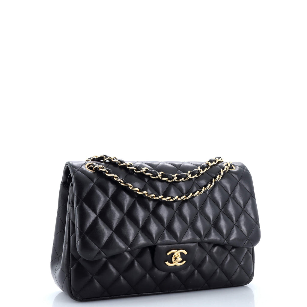 Chanel Classic Double Flap Bag Quilted Lambskin Jumbo