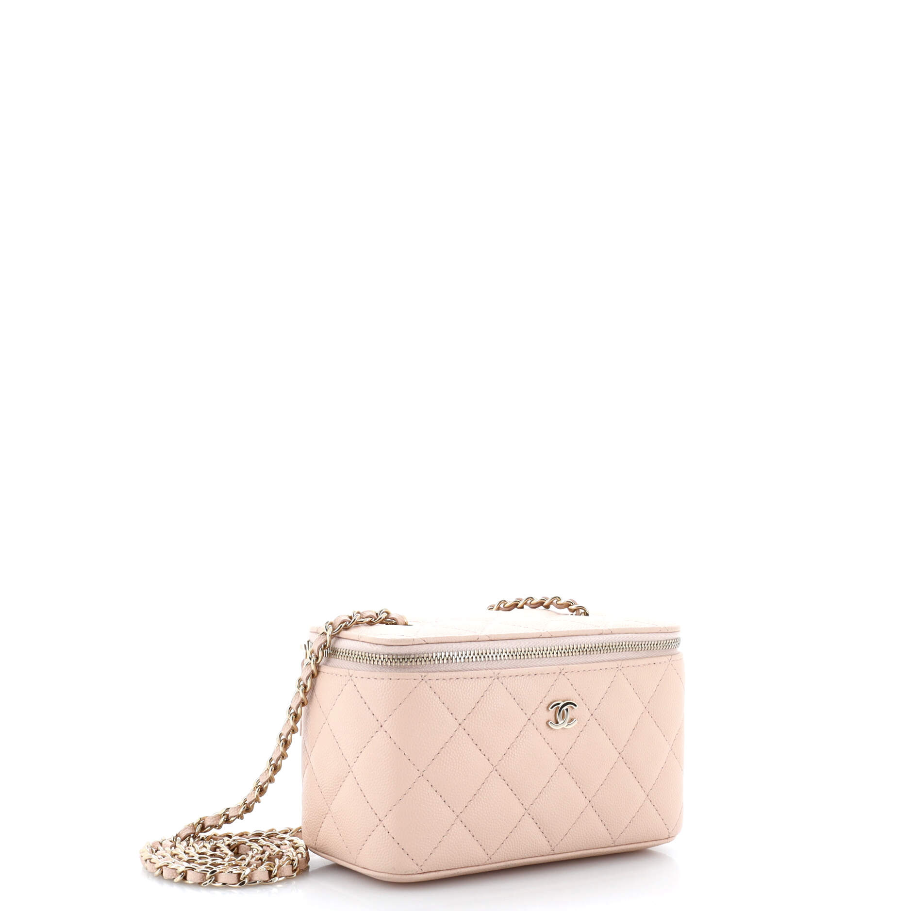 Chanel Classic Vanity Case with Chain Quilted Caviar Small