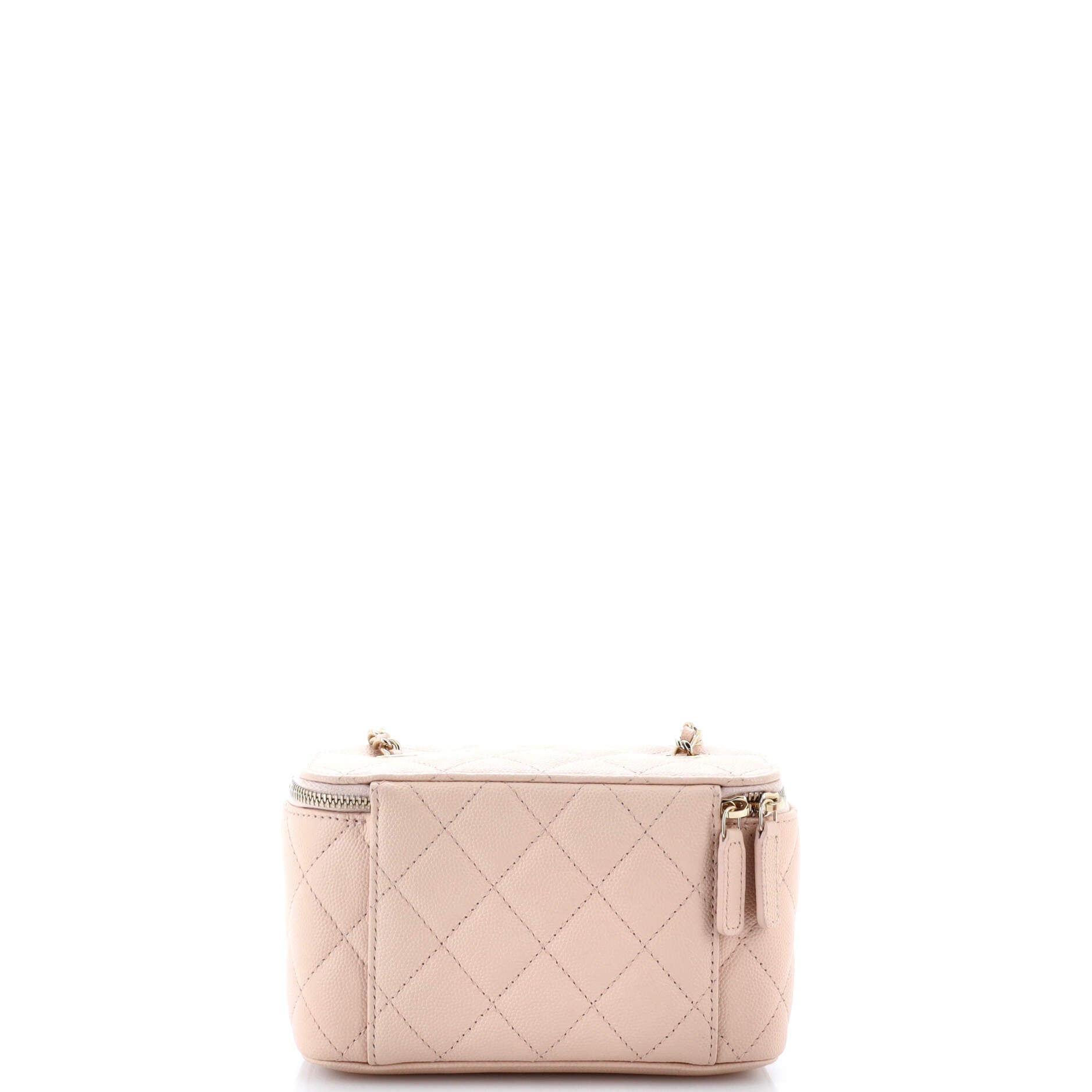 Chanel Classic Vanity Case with Chain Quilted Caviar Small
