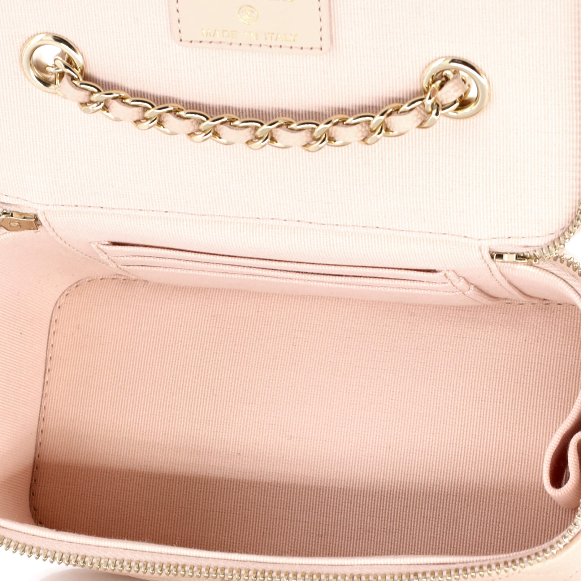 Chanel Classic Vanity Case with Chain Quilted Caviar Small