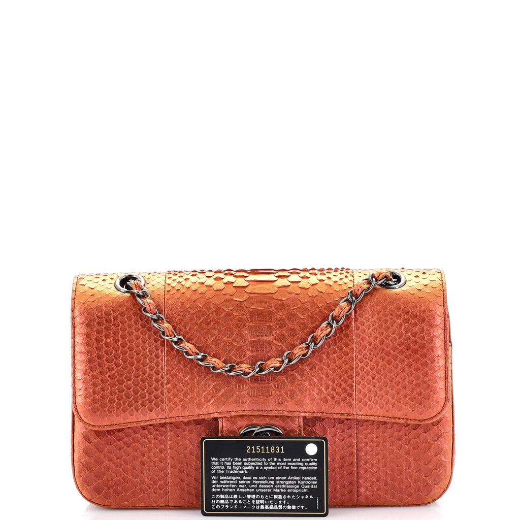 Chanel Classic Double Flap Bag Python Medium