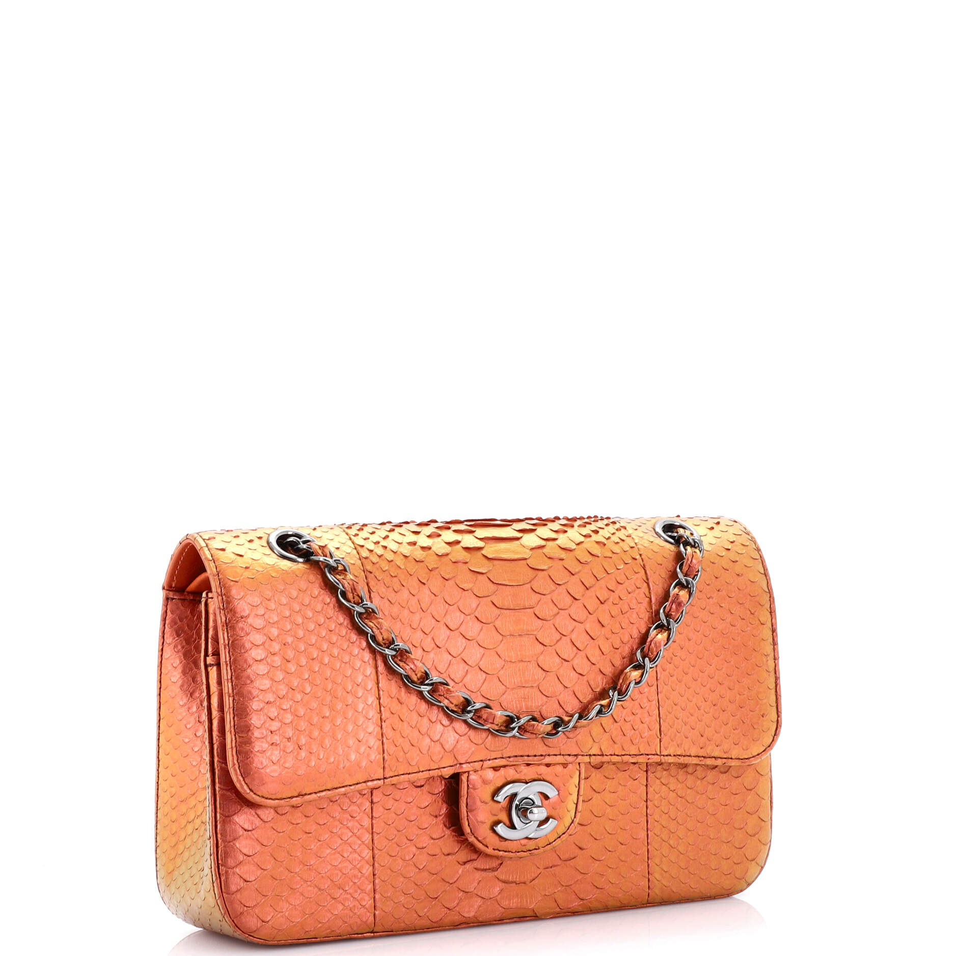 Chanel Classic Double Flap Bag Python Medium