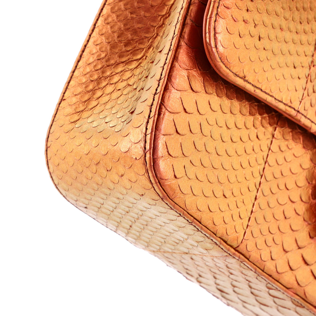 Chanel Classic Double Flap Bag Python Medium