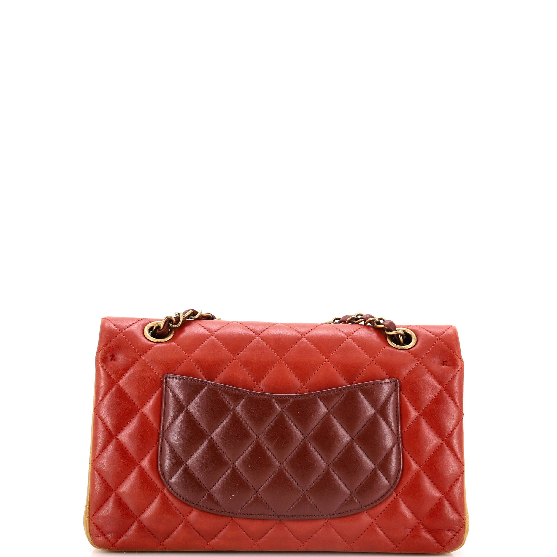 Chanel Tricolor Classic Double Flap Bag Quilted Lambskin Medium