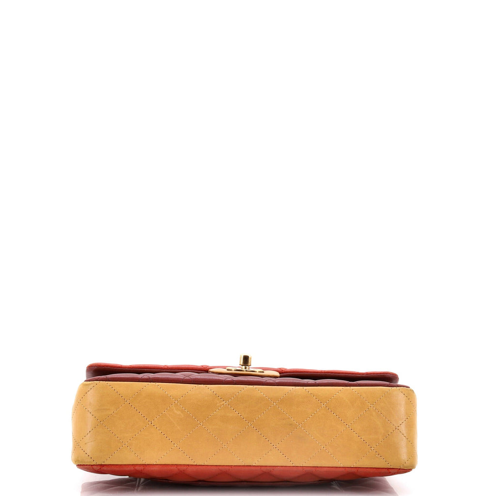 Chanel Tricolor Classic Double Flap Bag Quilted Lambskin Medium