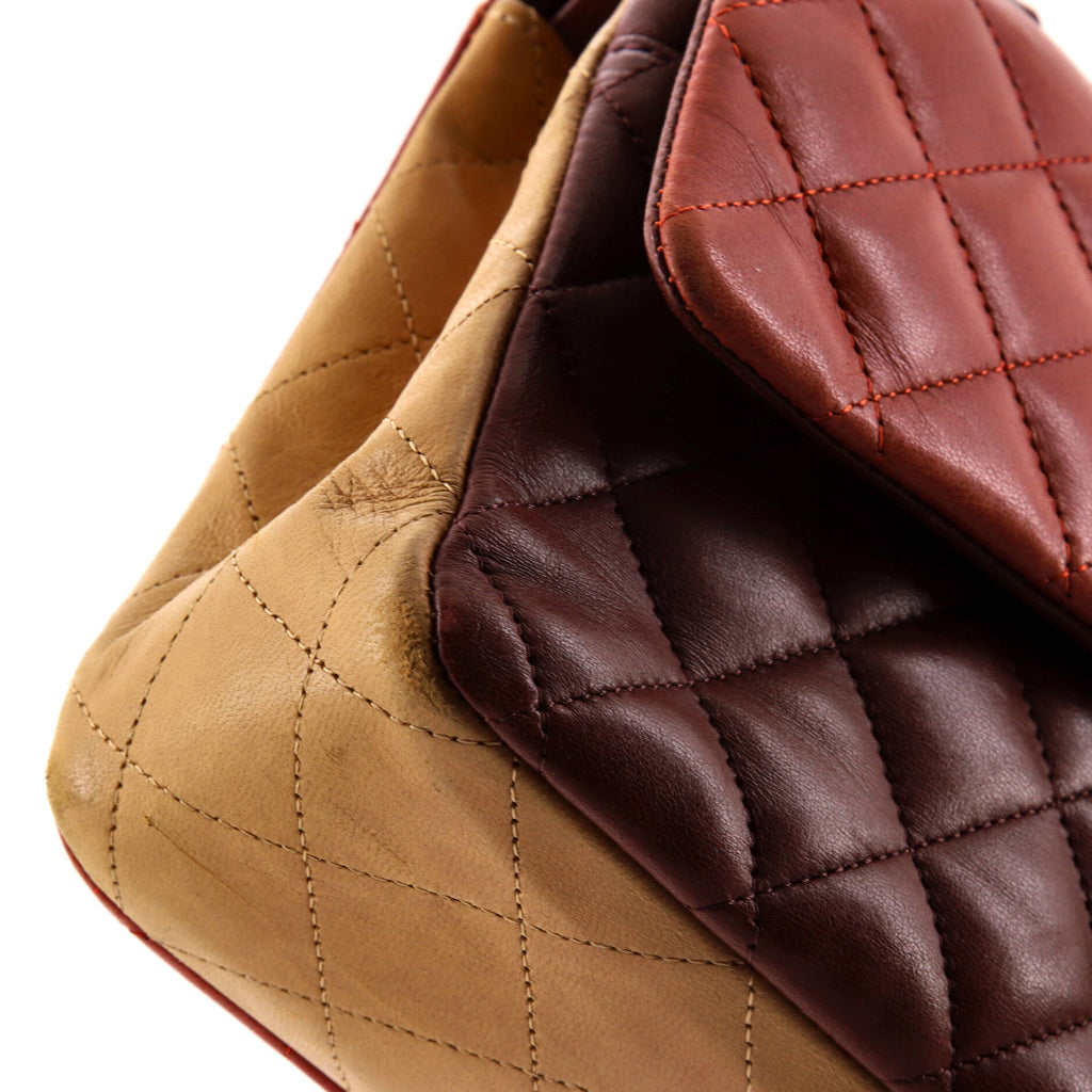 Chanel Tricolor Classic Double Flap Bag Quilted Lambskin Medium