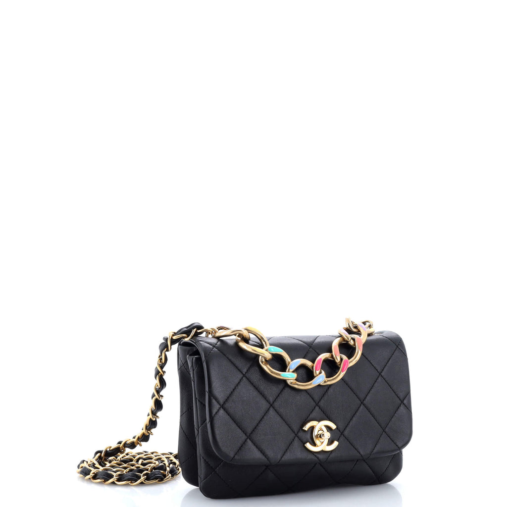 Chanel Color Match Multicolor Flap Bag Quilted Lambskin Small