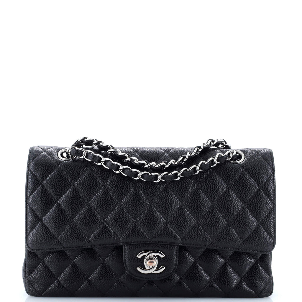 Chanel Classic Double Flap Bag Quilted Caviar Medium
