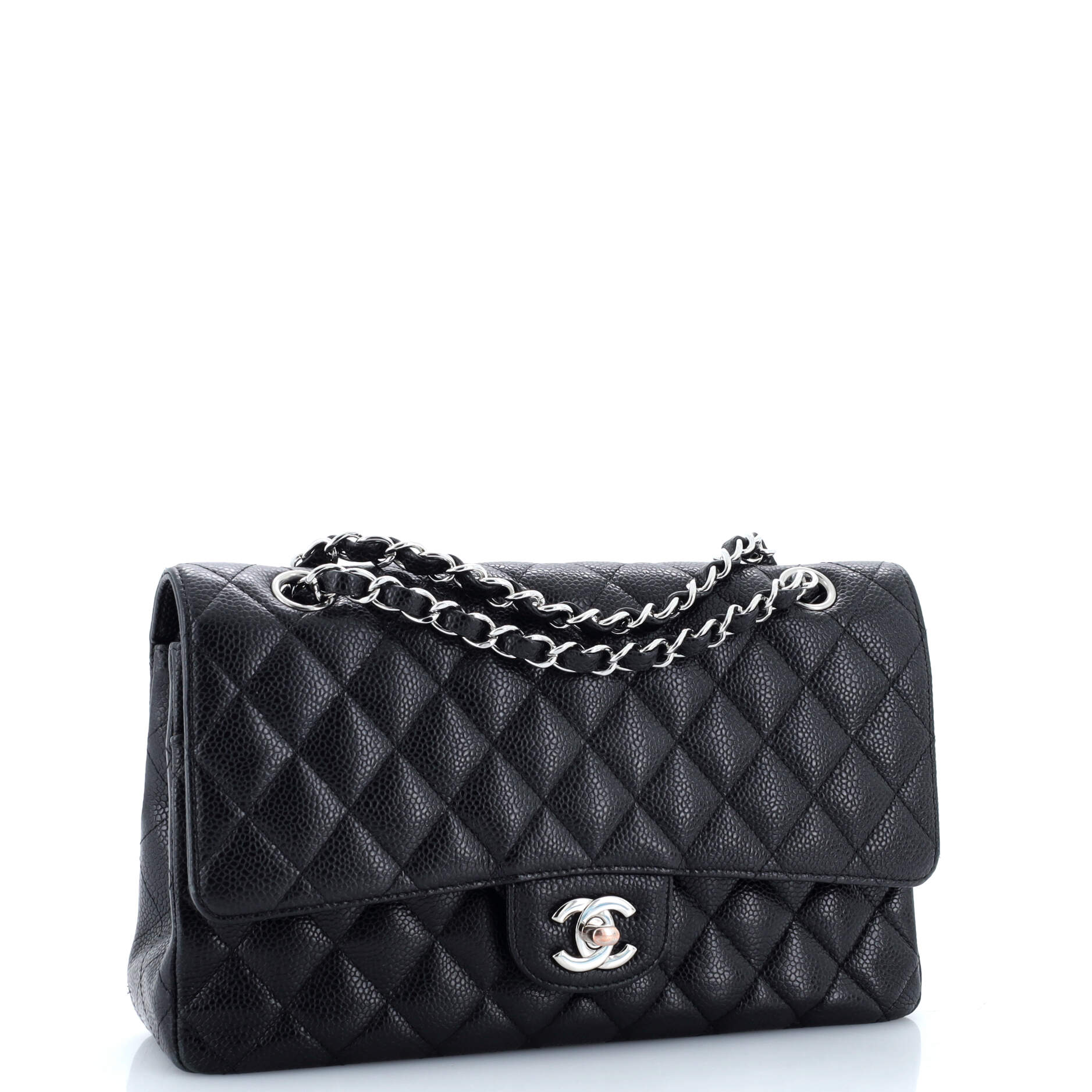 Chanel Classic Double Flap Bag Quilted Caviar Medium