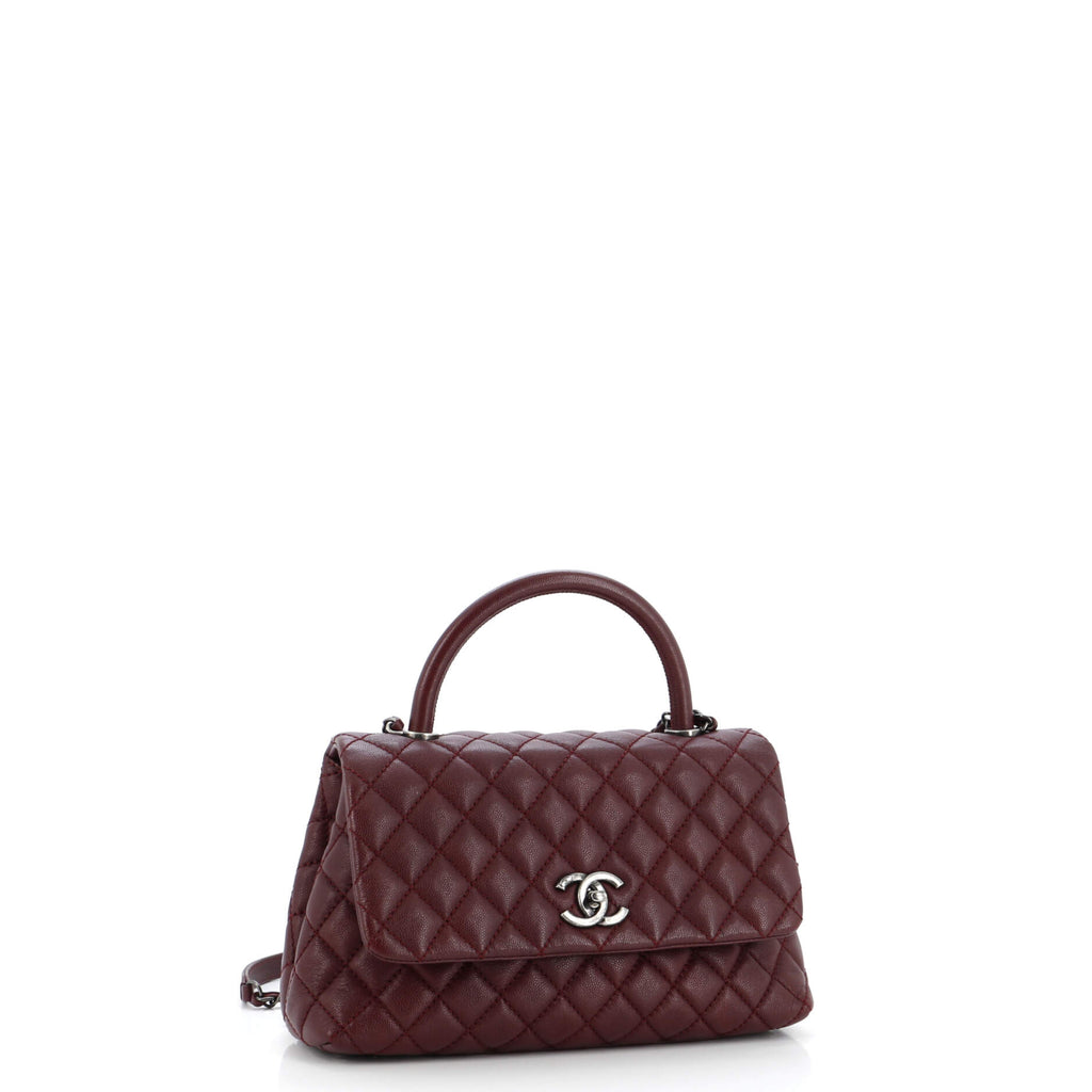 Chanel Coco Top Handle Bag Quilted Caviar Small