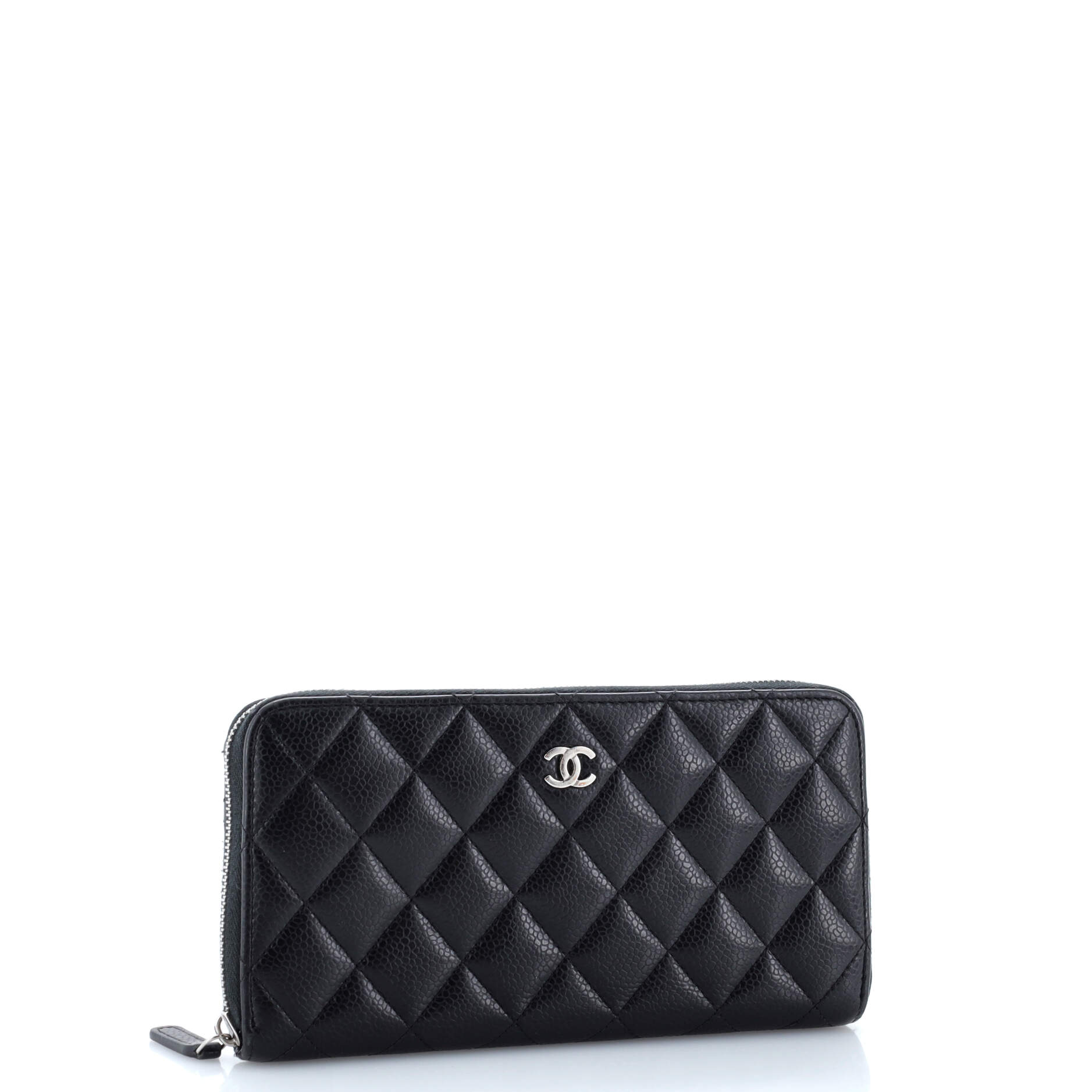 Chanel Zip Around Wallet Quilted Caviar Long