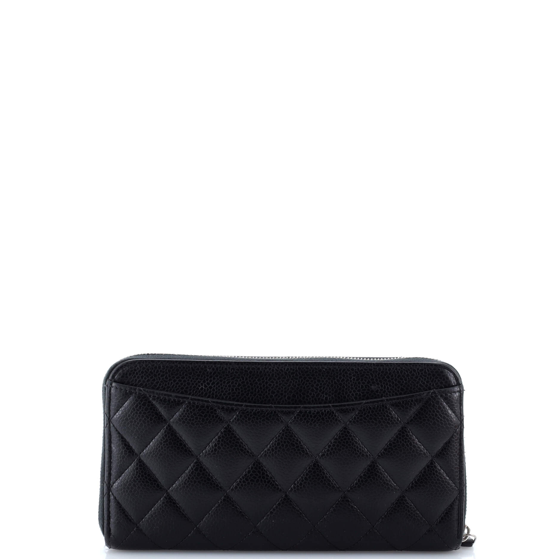 Chanel Zip Around Wallet Quilted Caviar Long