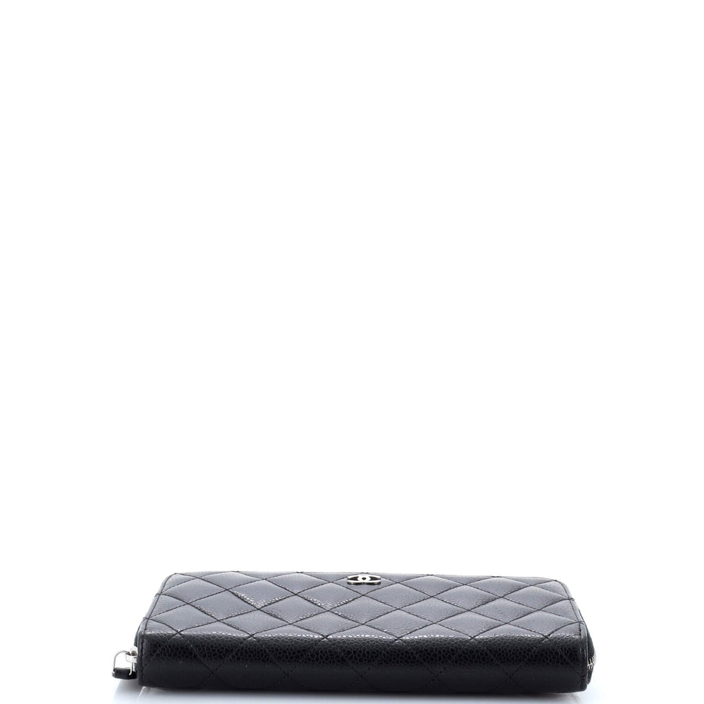 Chanel Zip Around Wallet Quilted Caviar Long