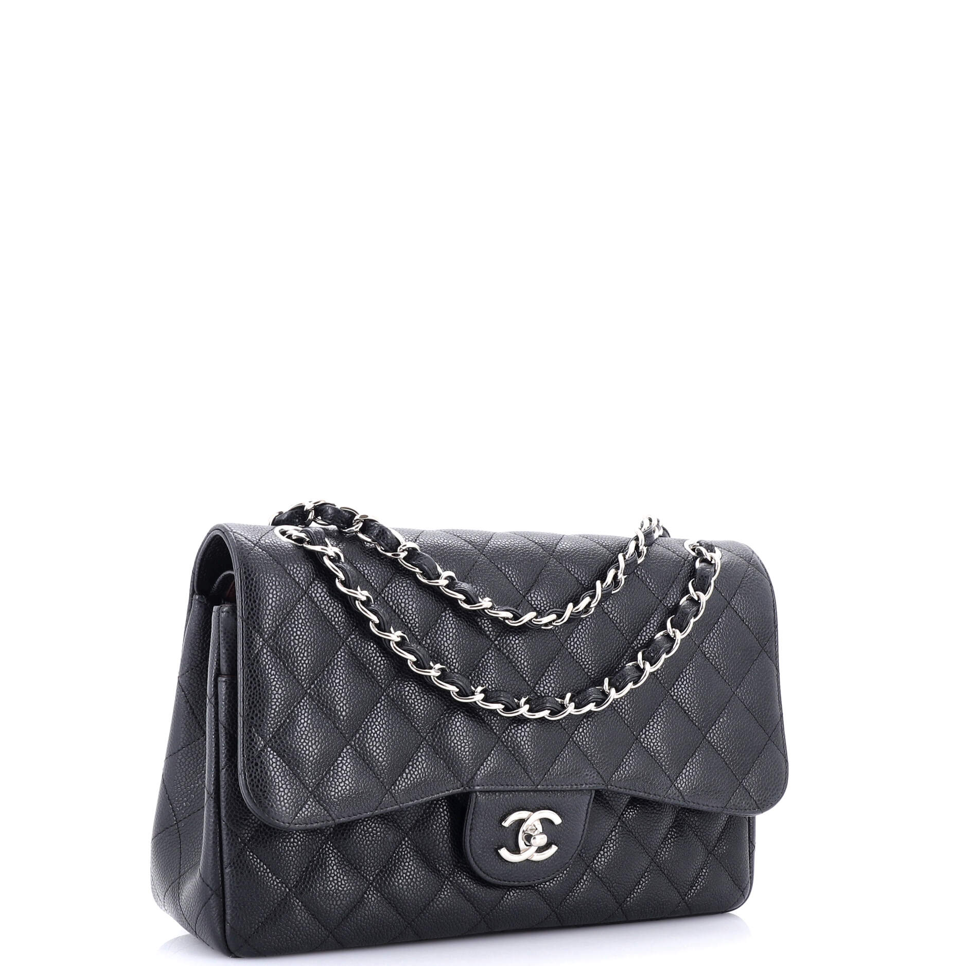 Chanel Classic Double Flap Bag Quilted Caviar Jumbo