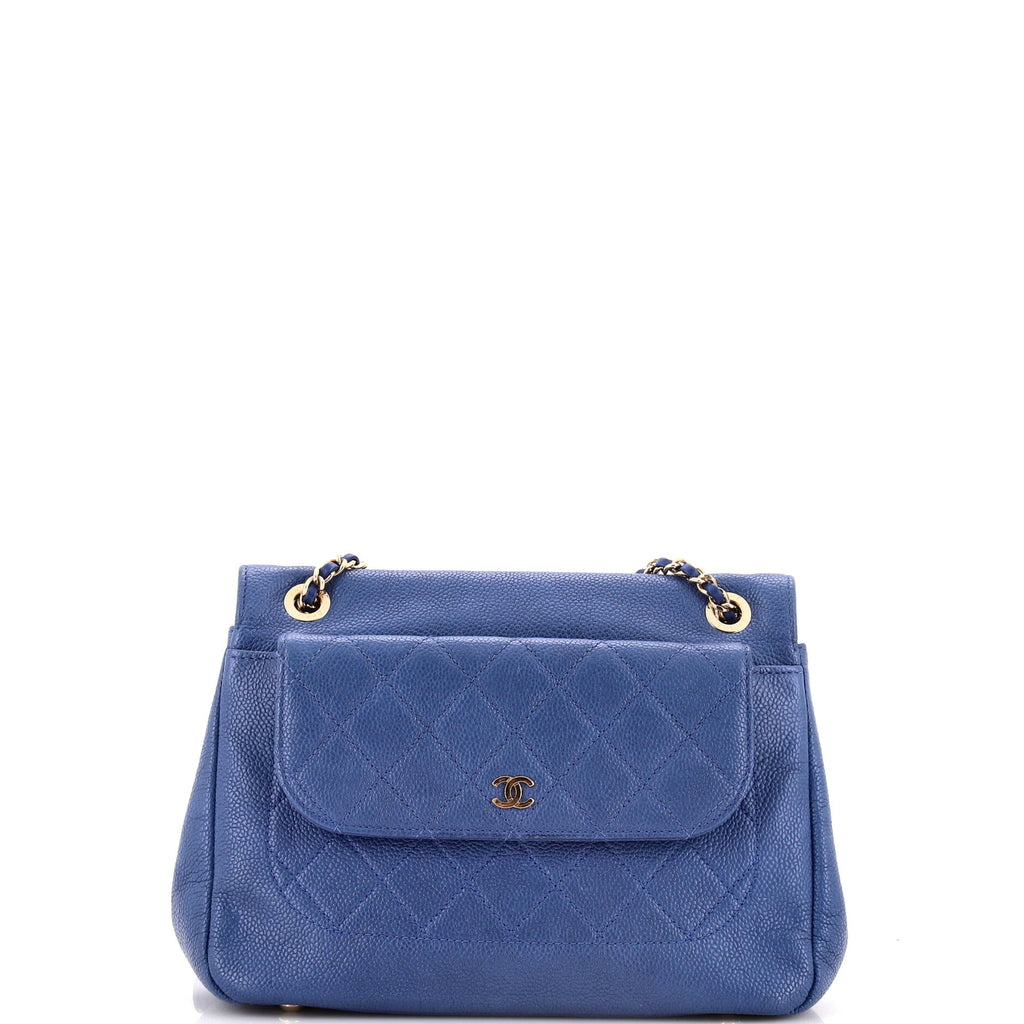 Chanel Data Center Back Pocket Flap Bag Caviar Medium