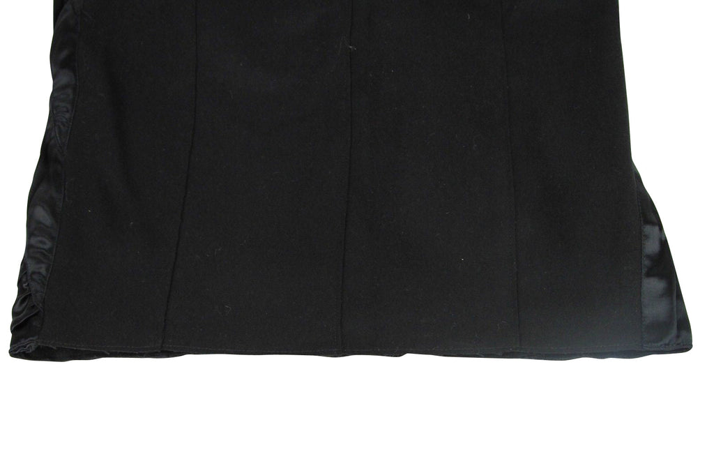 Bottega Veneta Women's Silk Pattern Black Wool Polyamide Dress Ruffle Detail(40)