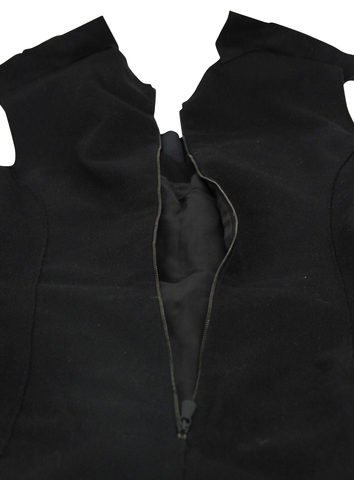 Bottega Veneta Women's Silk Pattern Black Wool Polyamide Dress Ruffle Detail(40)