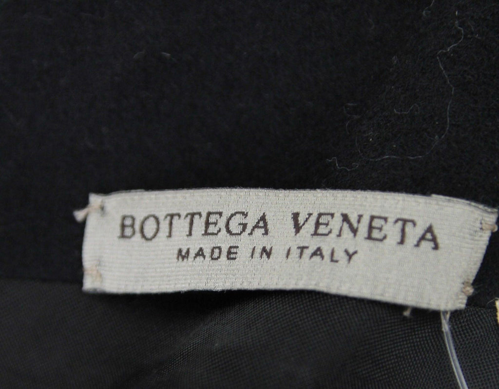 Bottega Veneta Women's Silk Pattern Black Wool Polyamide Dress Ruffle Detail (42)