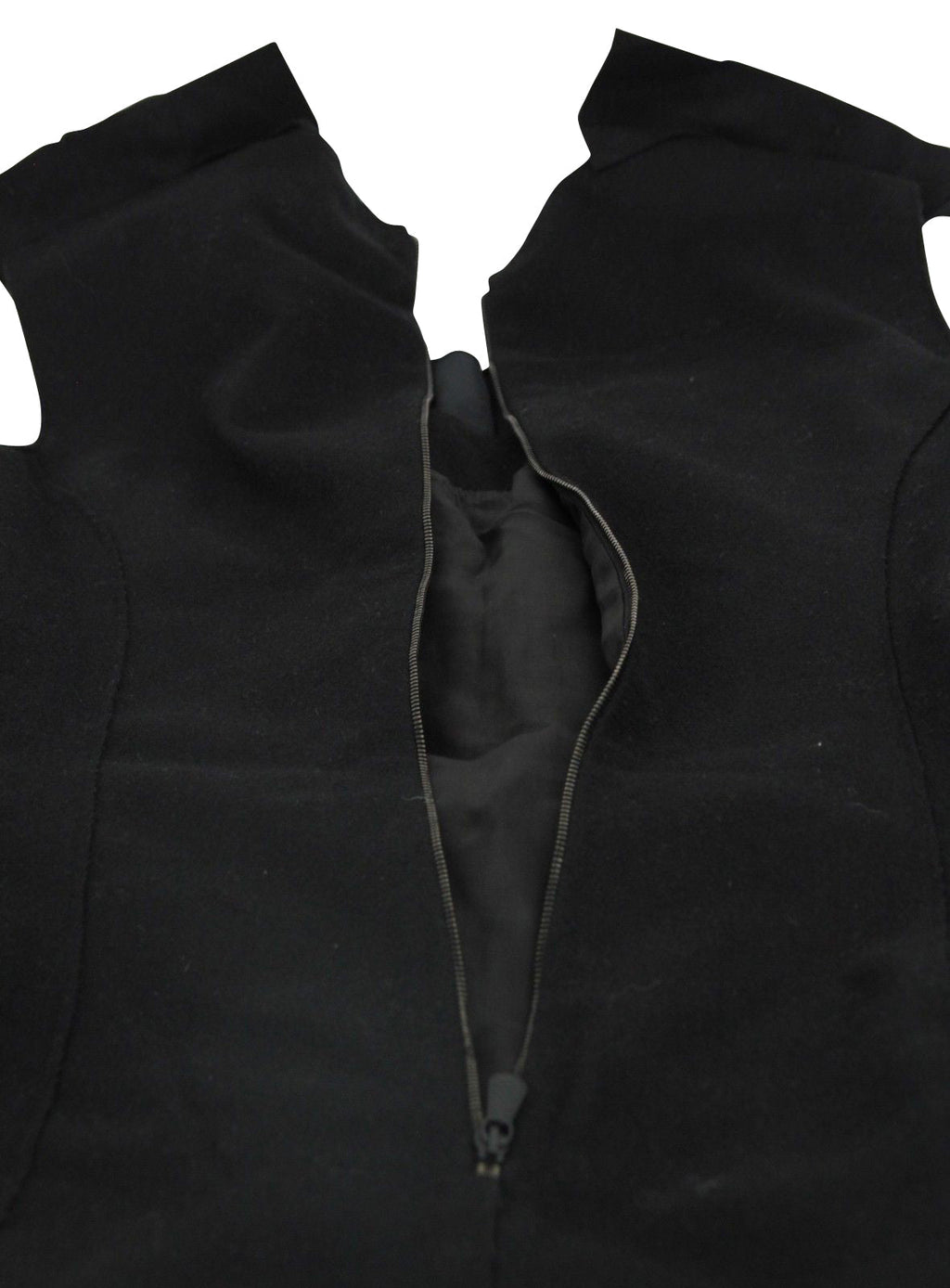 Bottega Veneta Women's Silk Pattern Black Wool Polyamide Dress Ruffle Detail (42)