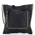 Chanel Flat Shopping Bag Quilted Calfskin Medium