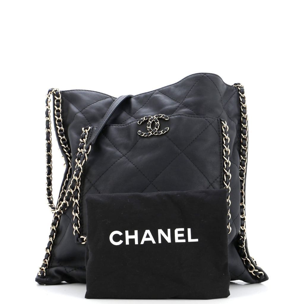 Chanel Flat Shopping Bag Quilted Calfskin Medium