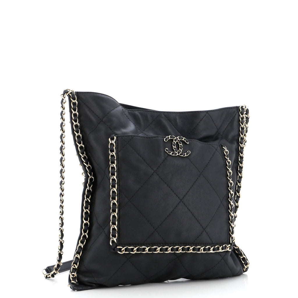 Chanel Flat Shopping Bag Quilted Calfskin Medium