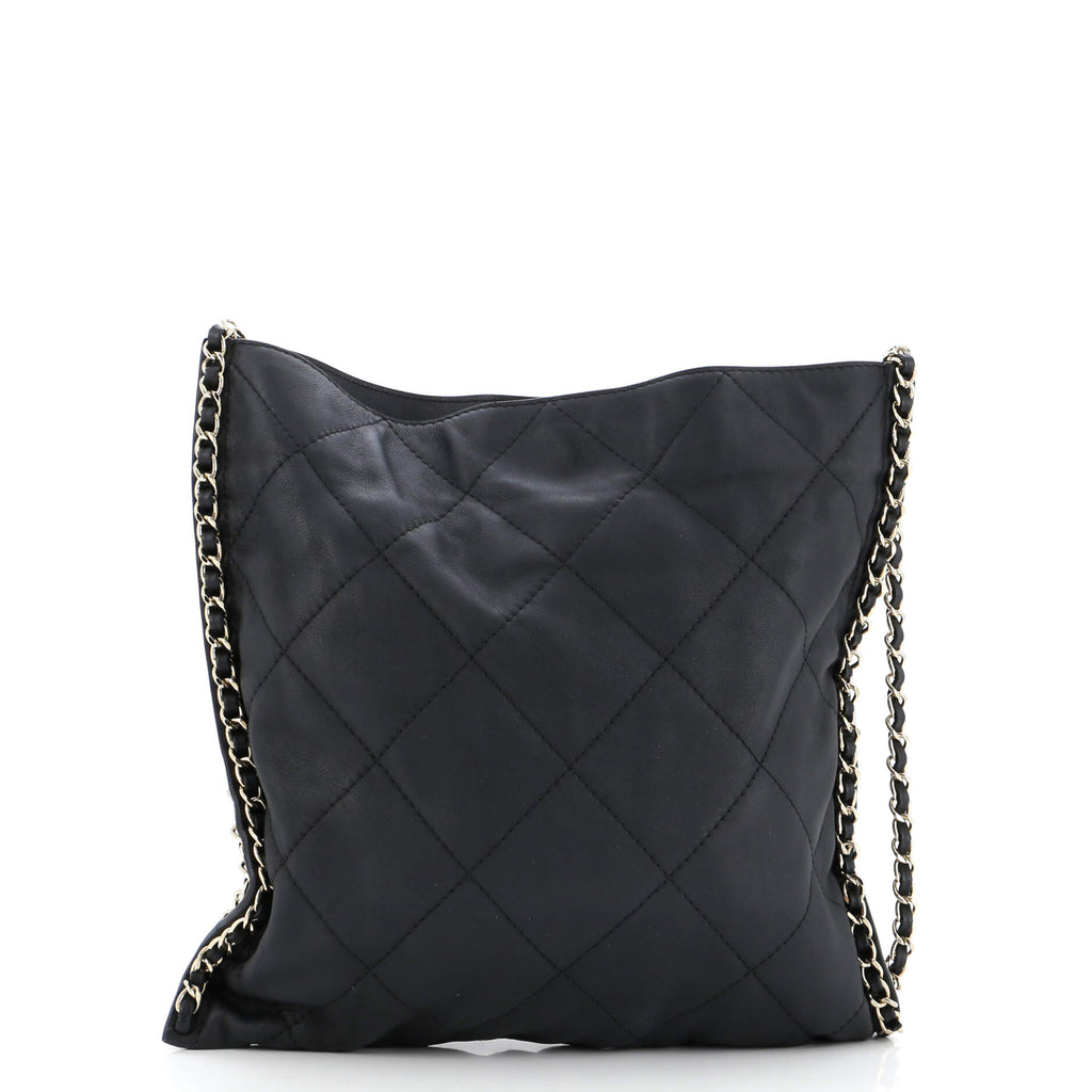 Chanel Flat Shopping Bag Quilted Calfskin Medium