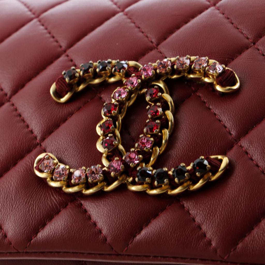Chanel Crystal CC Full Flap Bag Quilted Lambskin Mini