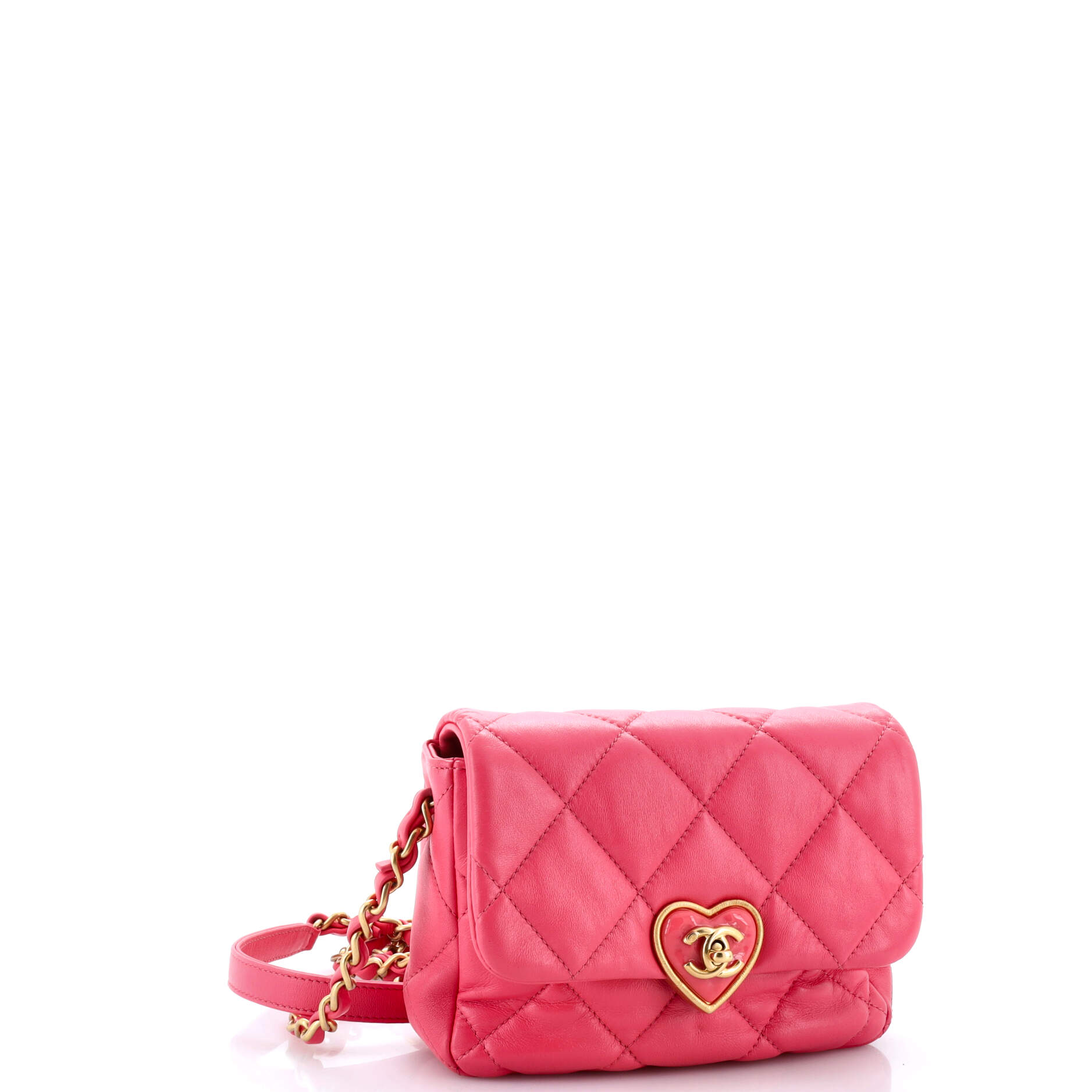 Chanel Coco Love CC Heart Flap Bag Quilted Lambskin Mini
