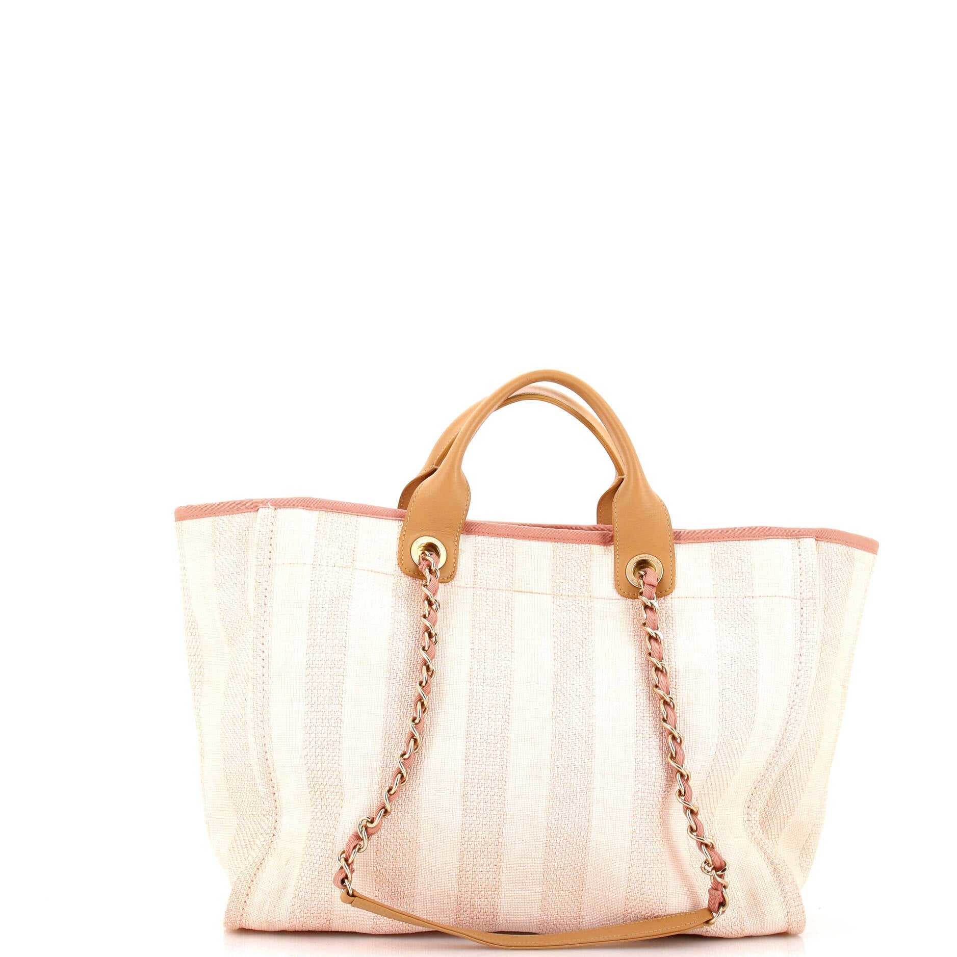 Chanel Deauville Tote Striped Mixed Fibers Medium