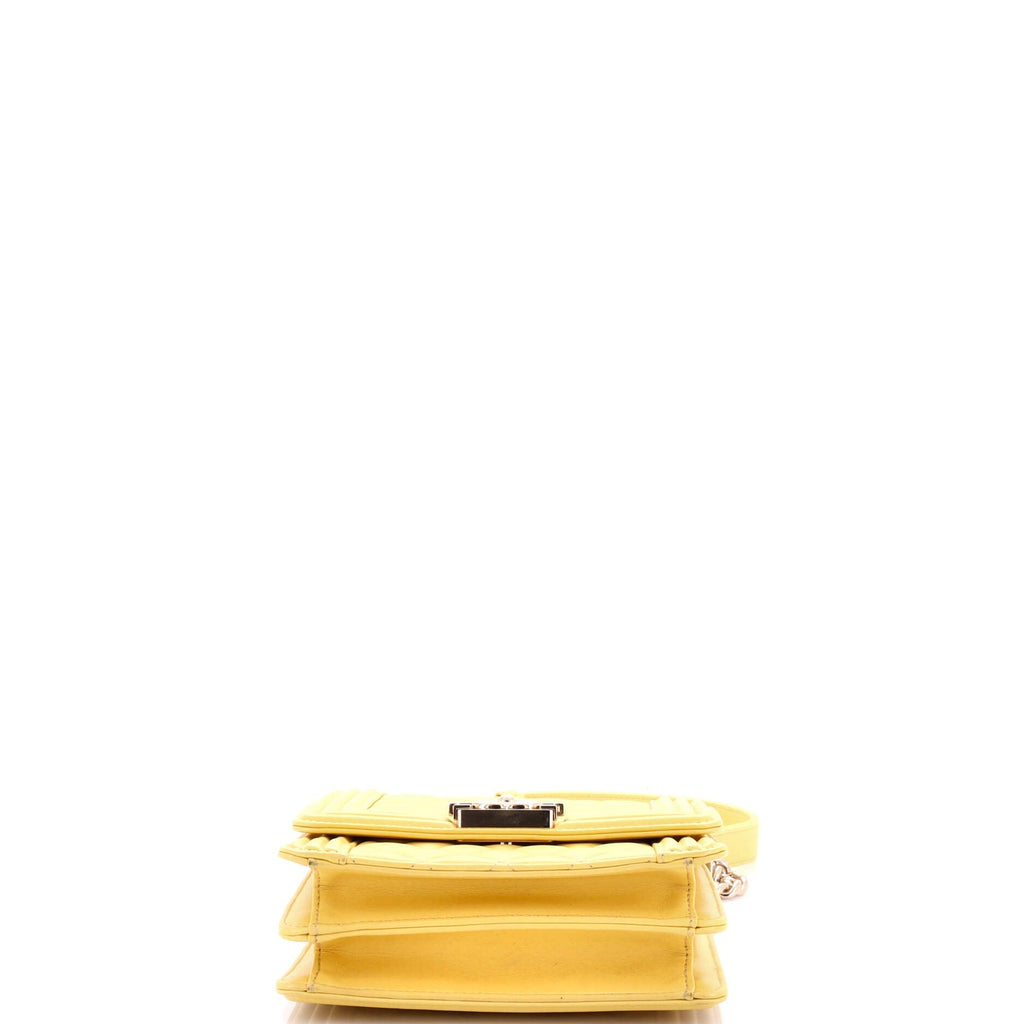 Chanel North South Boy Flap Bag Quilted Lambskin Small