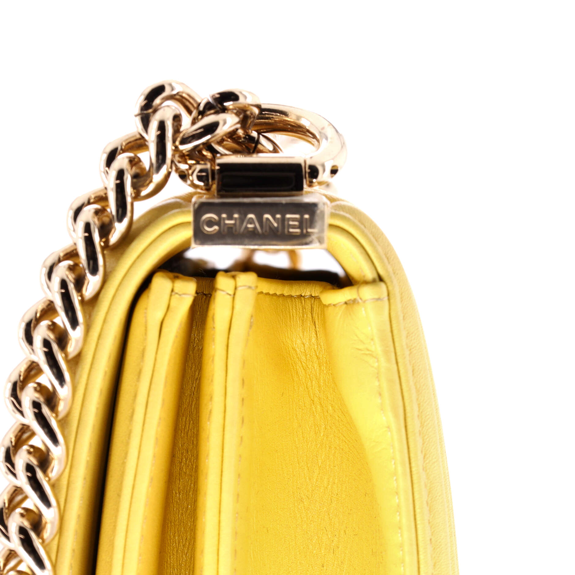 Chanel North South Boy Flap Bag Quilted Lambskin Small