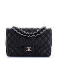 Chanel Classic Double Flap Bag Quilted Caviar Jumbo