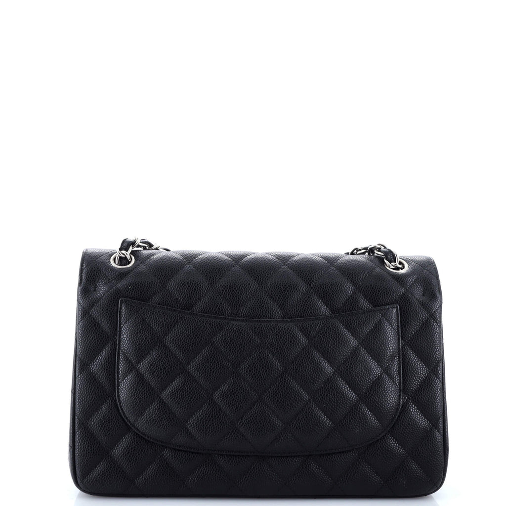 Chanel Classic Double Flap Bag Quilted Caviar Jumbo