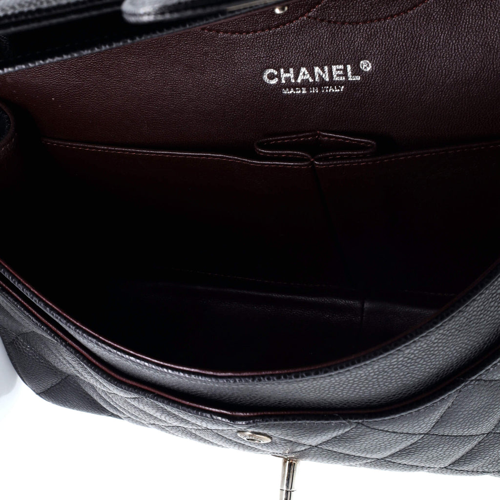 Chanel Classic Double Flap Bag Quilted Caviar Jumbo