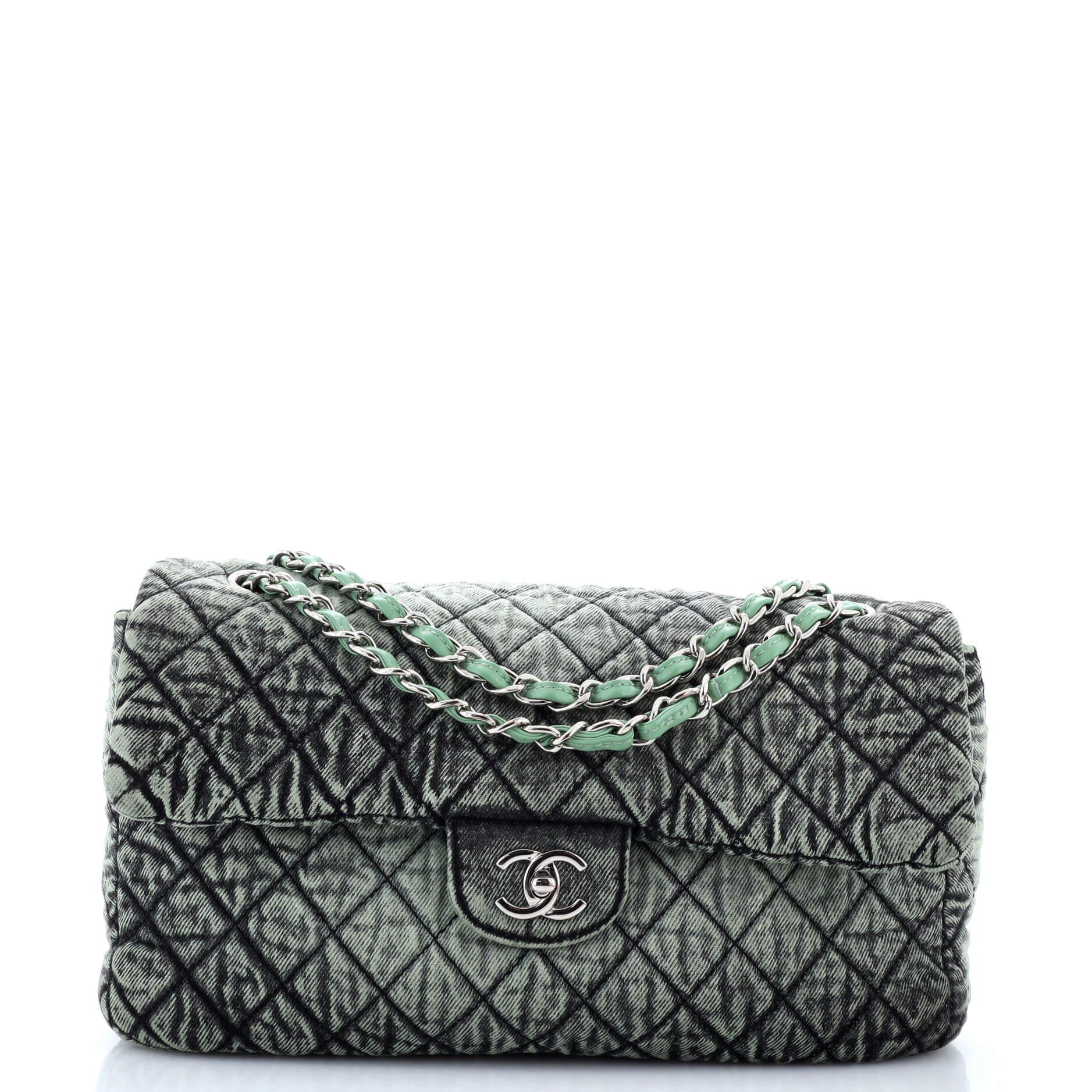 Chanel Denimpression Flap Bag Quilted Distressed Denim Medium