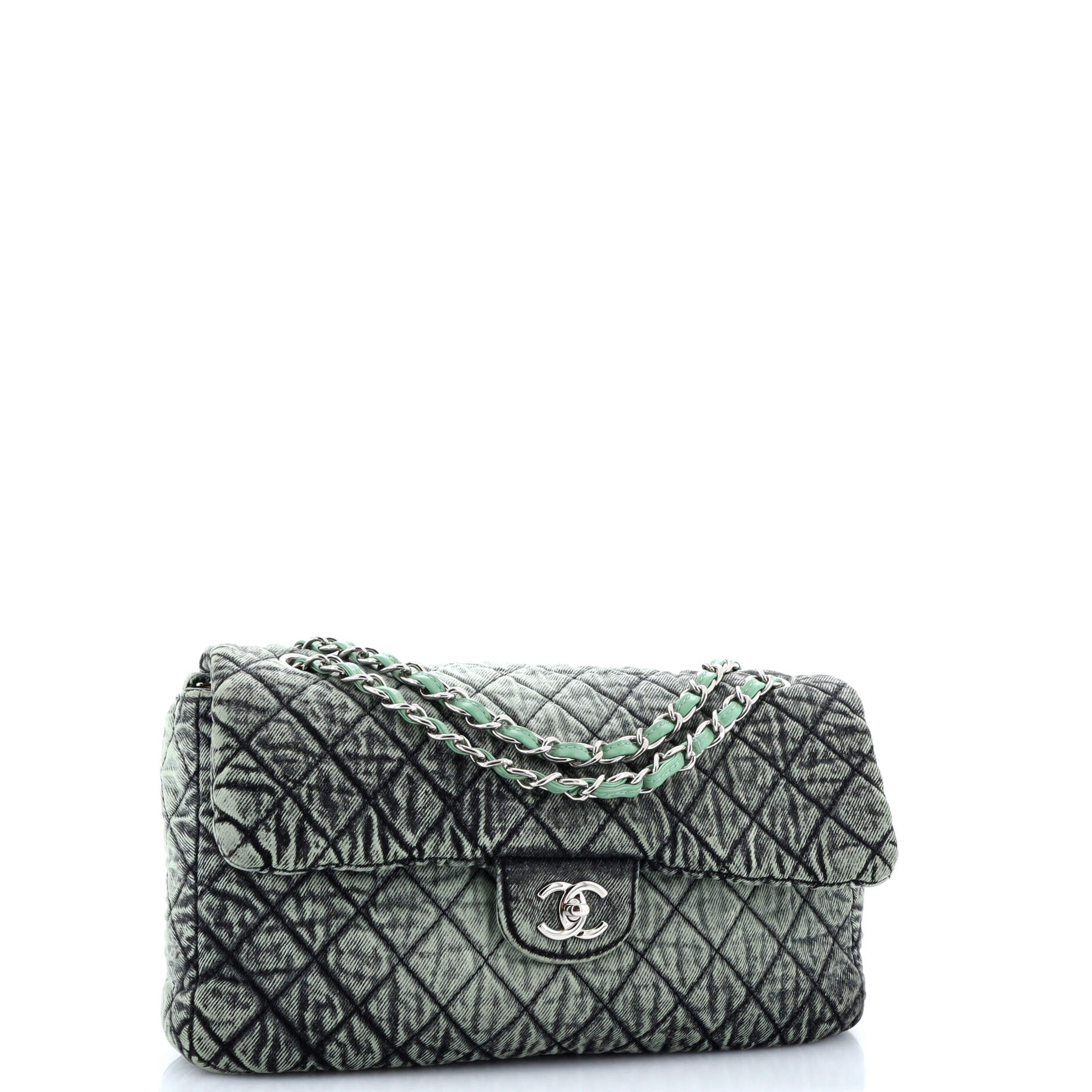 Chanel Denimpression Flap Bag Quilted Distressed Denim Medium