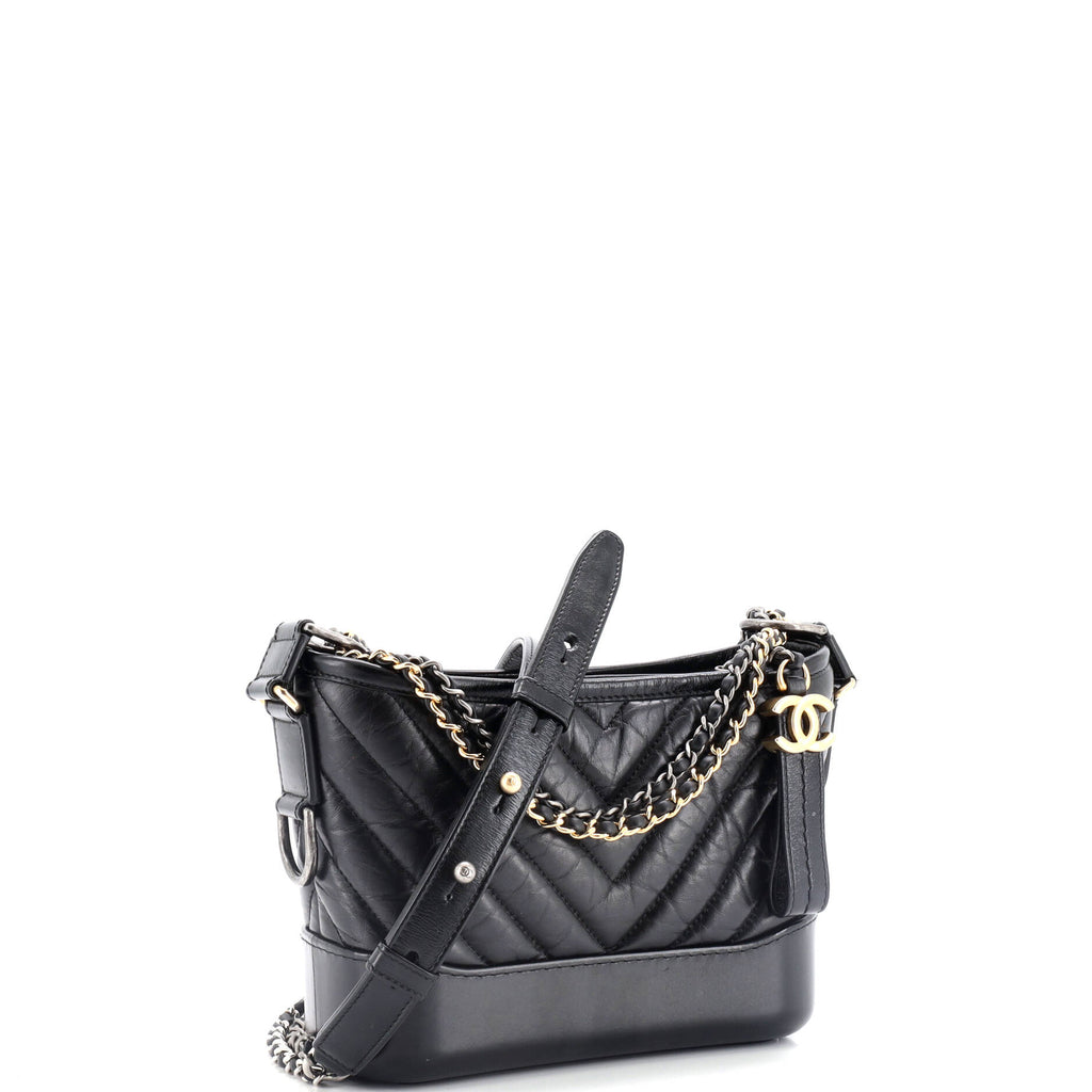Chanel Gabrielle Hobo Chevron Aged Calfskin Small