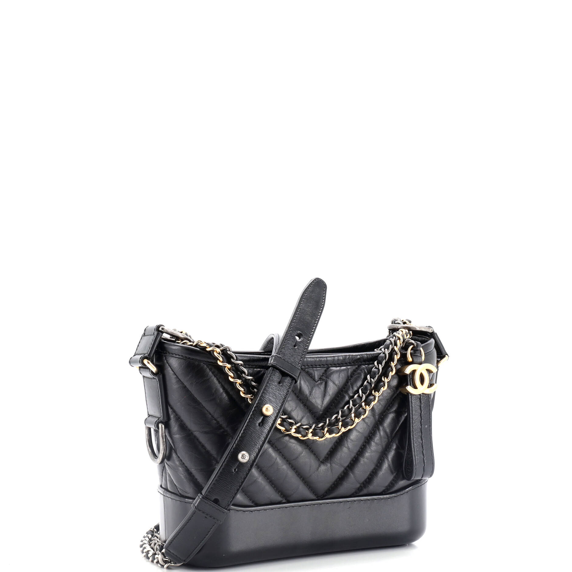 Chanel Gabrielle Hobo Chevron Aged Calfskin Small
