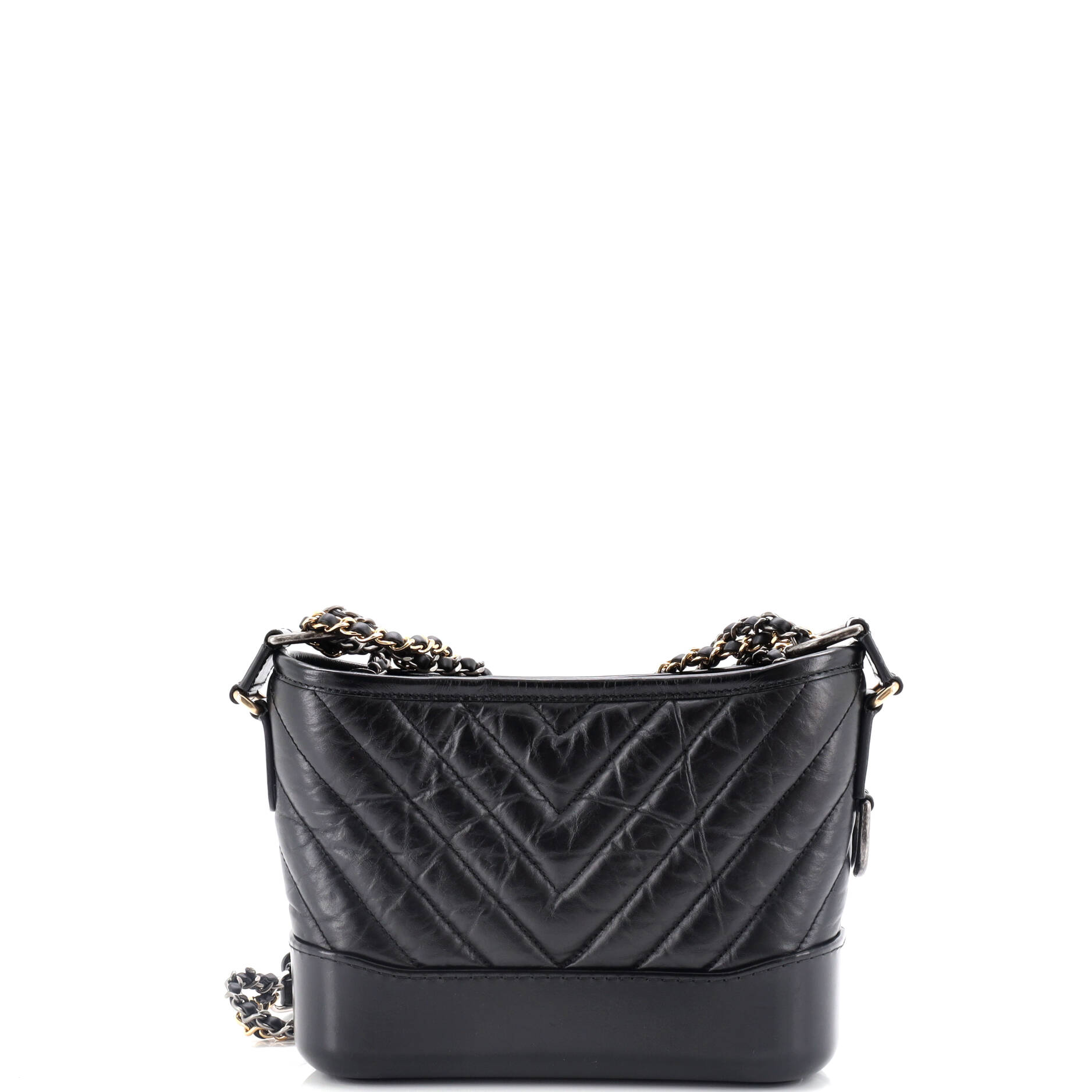 Chanel Gabrielle Hobo Chevron Aged Calfskin Small
